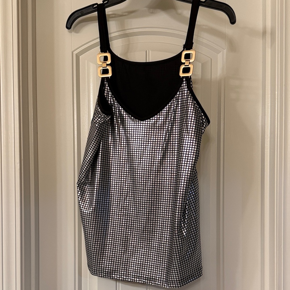 Elegant Black and Silver Women's Top
